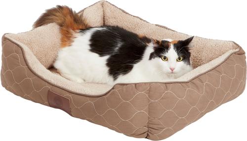 Show full view: American Kennel Club AKC Circle Stitch Orthopedic Bolster Cat & Dog Bed, Taupe slide 6 of 8