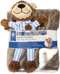 American Kennel Club AKC Dog Blanket & Plush Bear Set, Brown slide 1 of 4