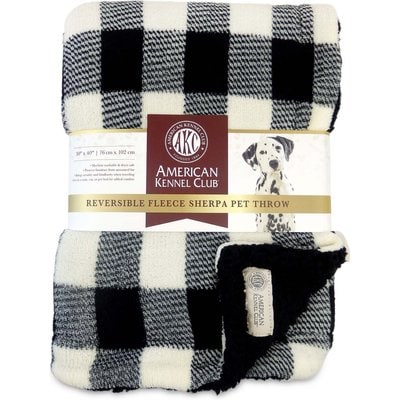 American Kennel Club American Kennel Club AKC Dog & Cat Blanket, Black Buffalo Check