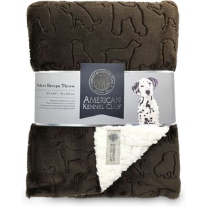 American Kennel Club AKC Embossed Dog & Cat Blanket, Brown