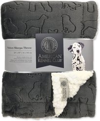 American Kennel Club AKC Embossed Dog & Cat Blanket, Gray