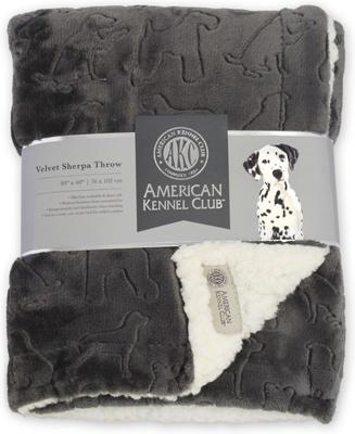 Show full view: American Kennel Club AKC Embossed Dog & Cat Blanket, Gray slide 2 of 3