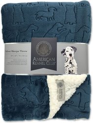 American Kennel Club AKC Embossed Dog & Cat Blanket, Navy