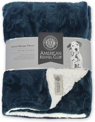 Show full view: American Kennel Club AKC Embossed Dog & Cat Blanket, Navy slide 3 of 4
