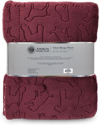 Show full view: American Kennel Club AKC Embossed Dog & Cat Blanket, Wine slide 2 of 2