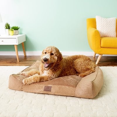American Kennel Club American Kennel Club AKC Extra Large Memory Foam Pillow Dog Bed with Removable Cover, Tan