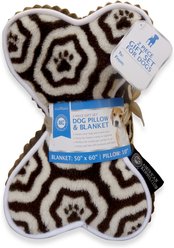 American Kennel Club AKC Paw Blanket & Dog Pillow, Brown