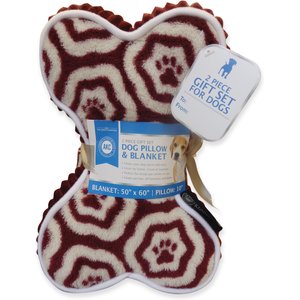 American Kennel Club AKC Paw Blanket & Dog Pillow, Red