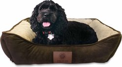 American Kennel Club AKC Self-Heating Bolster Cat & Dog Bed, Brown, 22-in slide 2 of 3