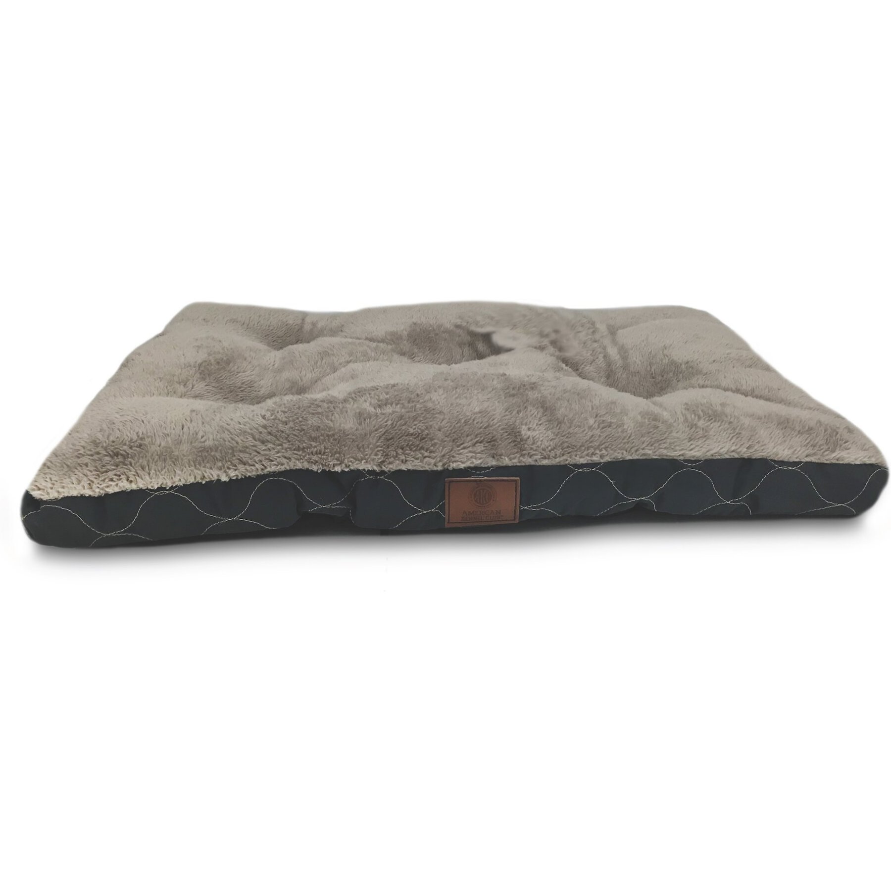 American Kennel Club AKC Tufted Circle Stitches Dog Crate Mat, Gray, 30-in