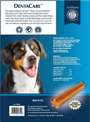 Show full view: American Kennel Club Treats AKC Dentacare Peanut Butter Flavor Dental Dog Treats, Large, 15 count slide 3 of 4
