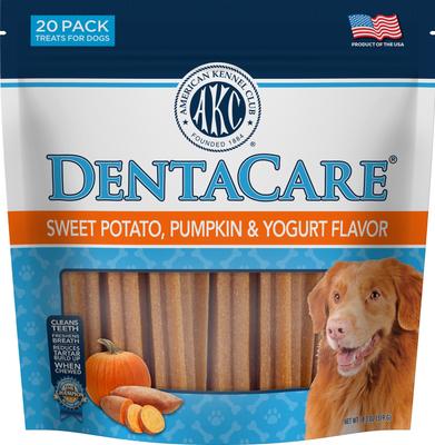 AMERICAN KENNEL CLUB TREATS AKC Dentacare Sweet Pot Pumpkin Stick Dental  Dog Chew Treats, bag