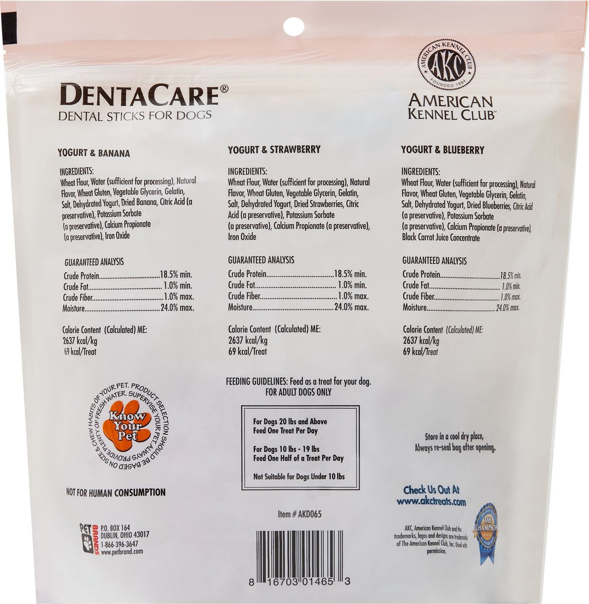 Pumpkin Yogurt American Kennel Club Dentacare Mint Dog Treats