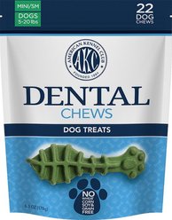 American Kennel Club Treats AKC Natural Dental Chews Dog Treats, Small, 22 count