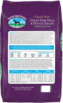 Show full view: American Natural Premium Grain-Free Ocean Fish Meal & Potato Recipe Dry Dog Food, 26-lb bag slide 3 of 7