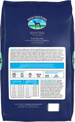 Show full view: American Natural Premium Market Fresh Fish Recipe with Zucchini & Carrots Dry Dog Food, 30-lb bag slide 3 of 7