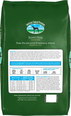 Show full view: American Natural Premium Market Fresh Legume-Free Pork Recipe with Pumpkin & Apples Dry Dog Food, 30-lb bag slide 3 of 7