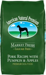 American Natural Premium Market Fresh Legume-Free Pork Recipe with Pumpkin & Apples Dry Dog Food, 4-lb bag, 4lb/5case