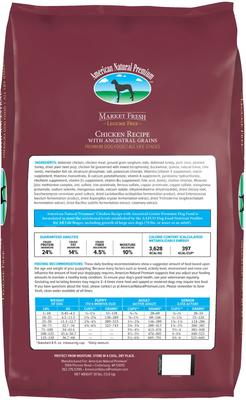 Show full view: American Natural Premium Triple Protein Recipe with Ancestral Grains Legume-Free Premium Dry Dog Food, 4-lb bag slide 3 of 10