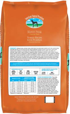 Show full view: American Natural Premium Turkey with Pumpkin Recipe Legume-Free Premium Dry Dog Food, 30-lb bag slide 3 of 7