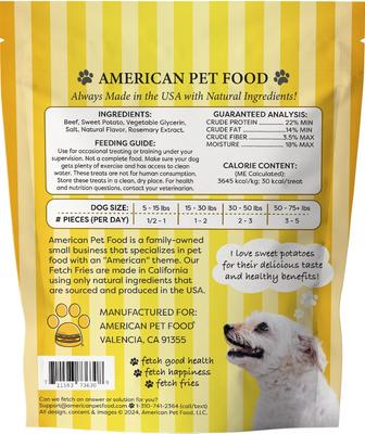 Show full view: American Pet Food Fetch Fries Beef & Sweet Potato Dog Treats, 16-oz bag slide 3 of 9
