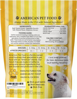 Show full view: American Pet Food Fetch Fries Beef & Sweet Potato Dog Treats, 5-oz bag slide 3 of 9