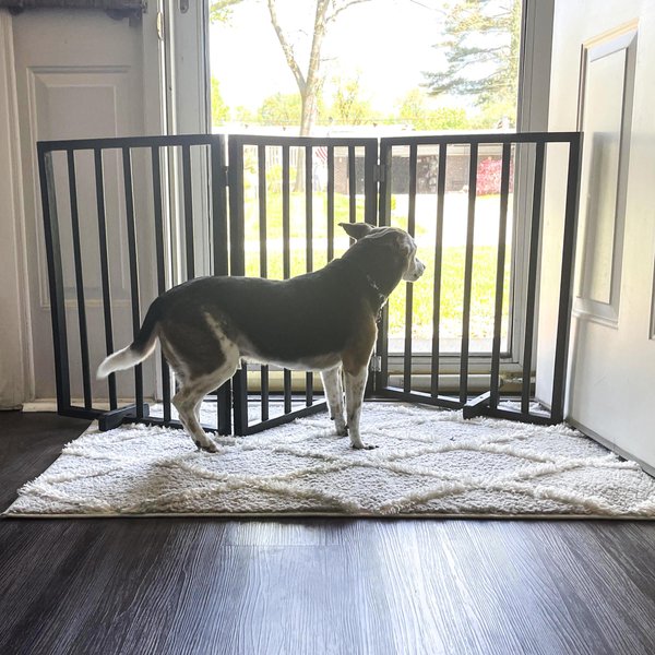 AmeriHome Freestanding 3-Panel Folding Wood Dog Gate
