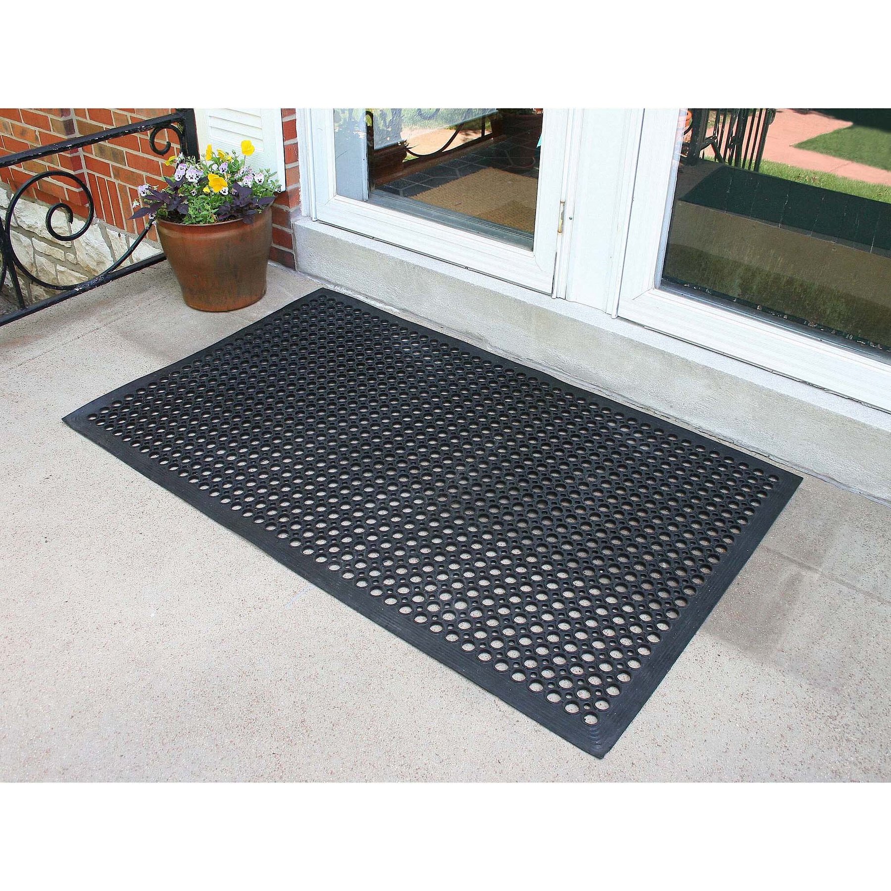 AmeriHome Industrial Rubber Floor Mat, 2 x 3-ft, 3 count