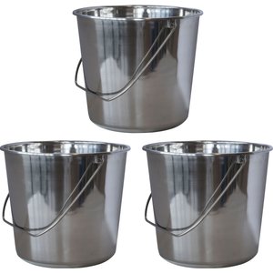 AmeriHome Stainless Steel Bucket Set, 3 count, Medium