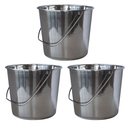 AmeriHome Stainless Steel Bucket Set, 3 count, Medium