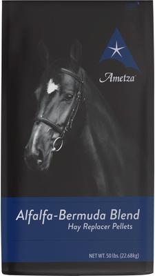 Show full view: Ametza Alfalfa-Bermuda Blend Hay Replacer Pellets All-Natural Farm Animal & Horse Forage, 50-lb bag slide 1 of 4
