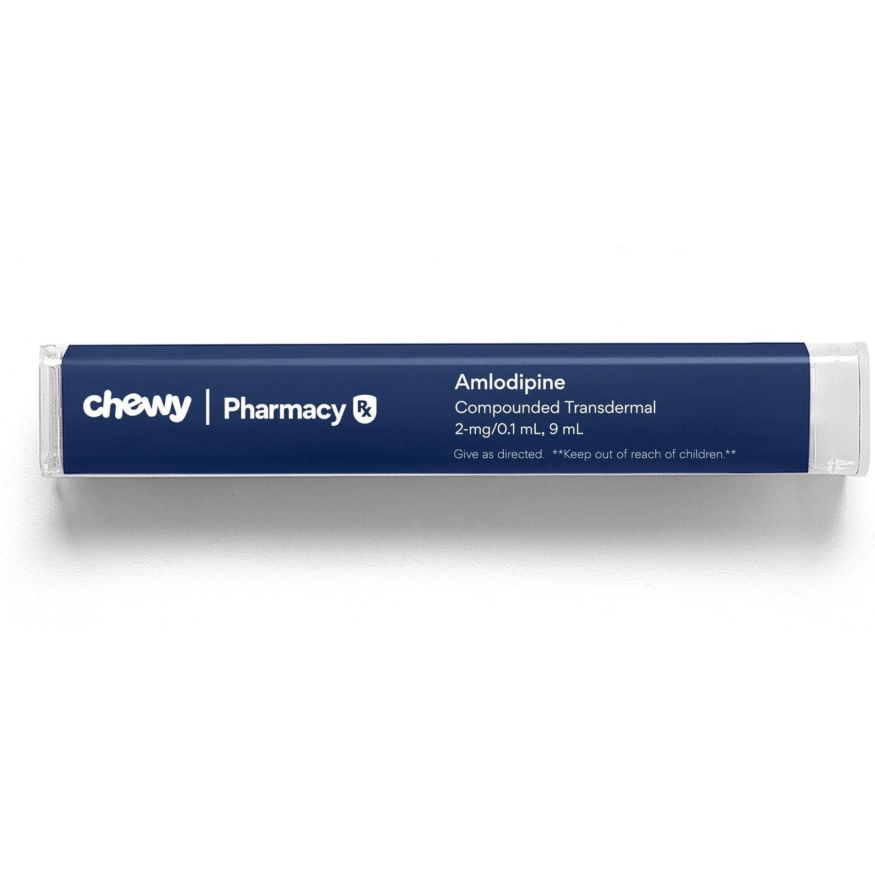 Amlodipine Compounded Transdermal Cream, 2 mg/0.1 mL, 9 mL for Veterinary use (2 clicks=0.1 mL)