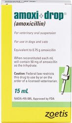 Amoxi-Drop (Amoxicillin) Powder for Oral Suspension for Dogs & Cats, 50-mg, 15-mL