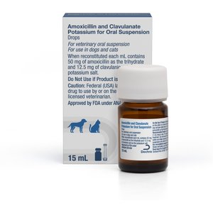 Amoxi-Drop (Amoxicillin) Oral Suspension for Dogs & Cats, 50-mg