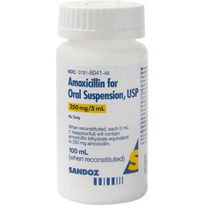 Amoxicillin (Generic) Powder for Suspension, 250-mg/5-mL, 100-mL