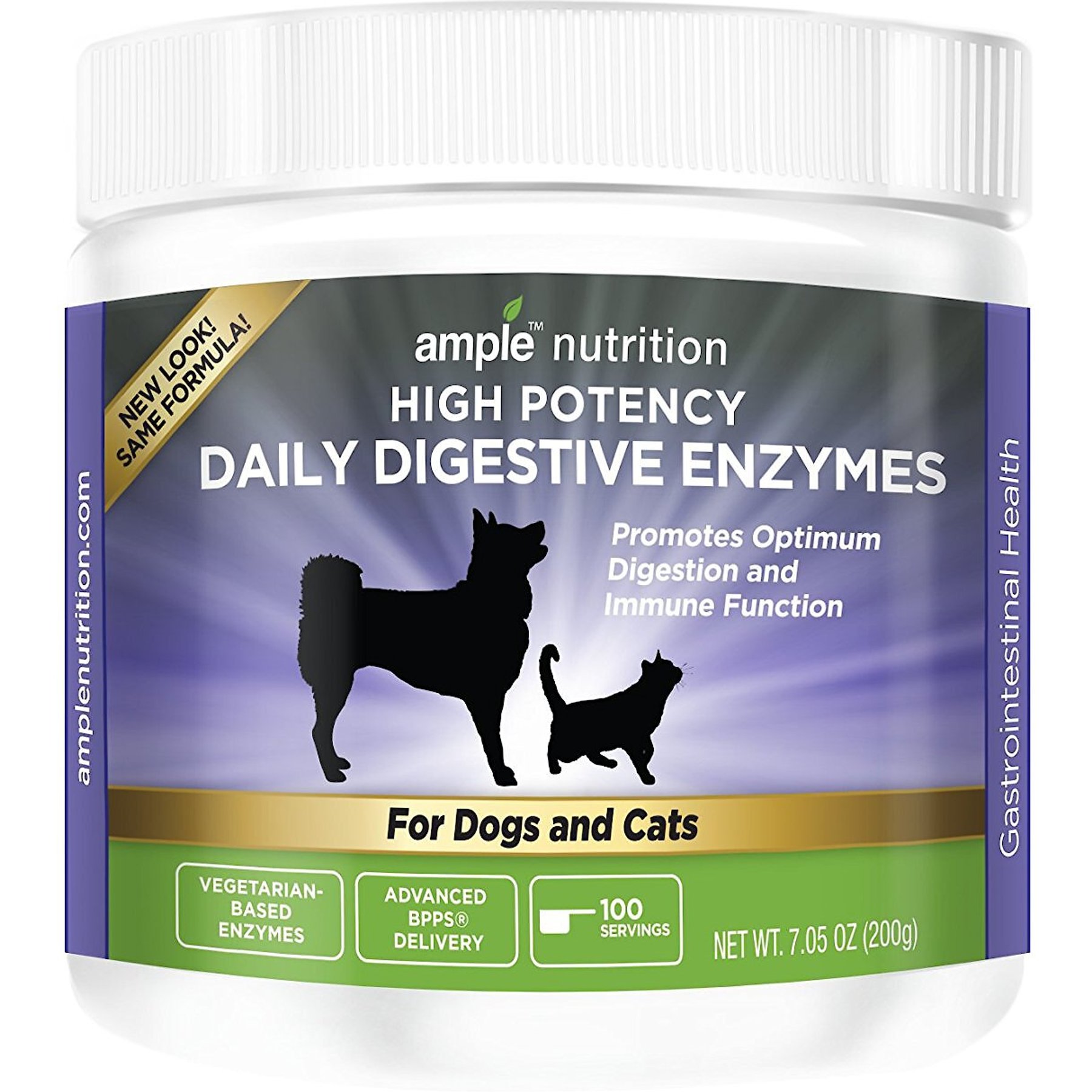 Ample Nutrition High Potency Daily Digestive Enzymes Dog & Cat Supplement, 7.05-oz jar