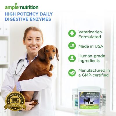 Show full view: Ample Nutrition High Potency Daily Digestive Enzymes Dog & Cat Supplement, 7.05-oz jar slide 6 of 7