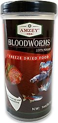 Amzey Bloodworms Freeze-Dried Fish Food, 1-oz jar