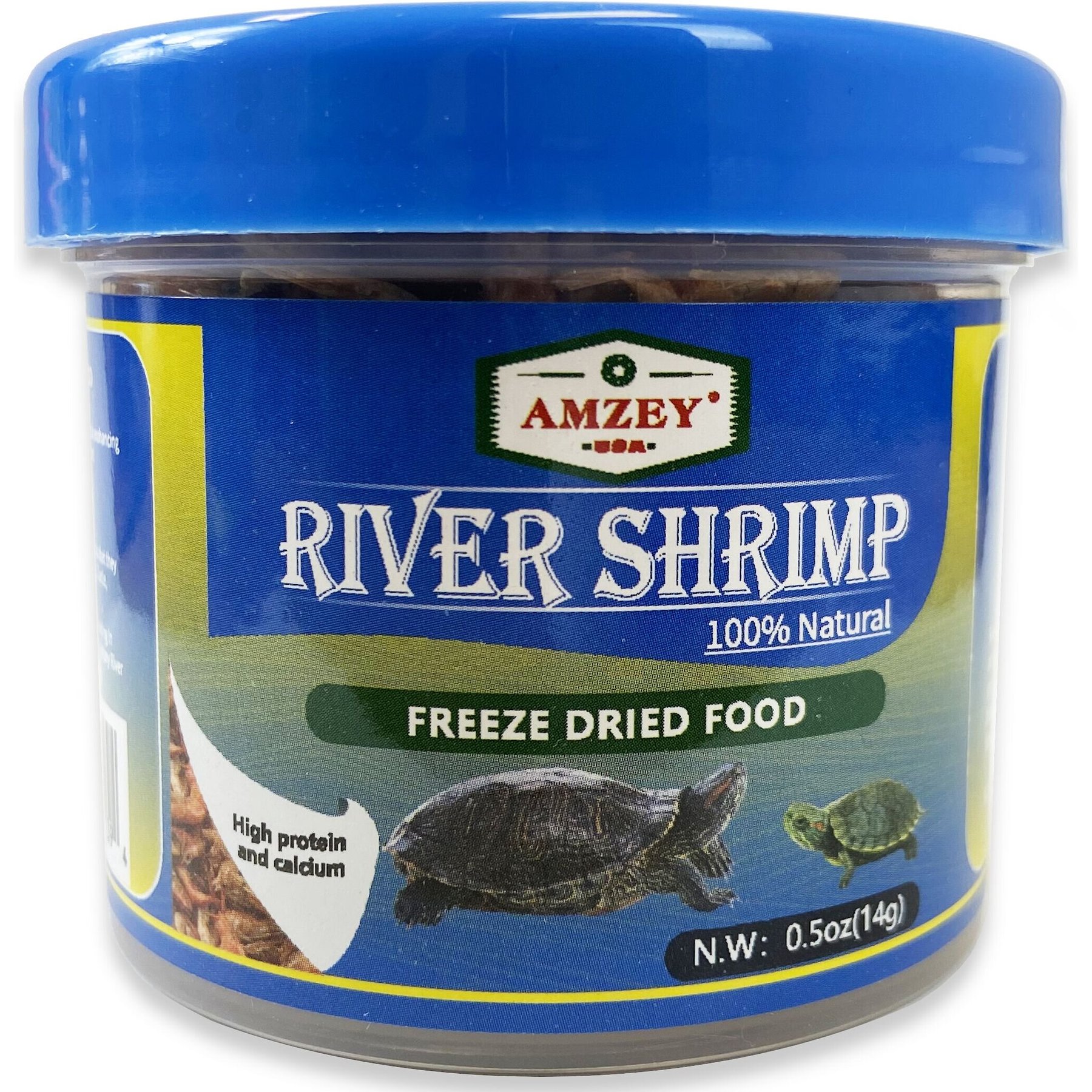 Amzey River Shrimp Freeze-Dried Turtle & Fish Food, 0.5-oz jar
