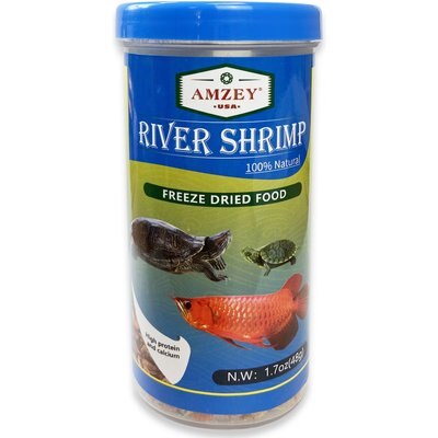 Amzey Amzey River Shrimp Freeze-Dried Turtle & Fish Food, 1.7-oz jar