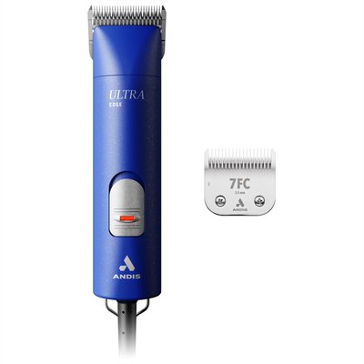 Andis Andis AGC2 UltraEdge 2-Speed Dog & Cat Hair Grooming Clipper, Blue + UltraEdge Detachable Blade, #7FC, 1/8-in, 3.2mm