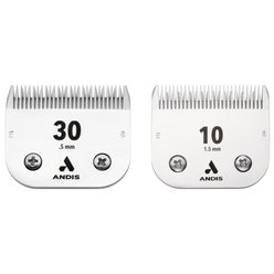 Andis CeramicEdge Detachable Blade, #10, 1/16" - 1.5mm + CeramicEdge Detachable Blade, #30, 1/50" - 0.5 mm