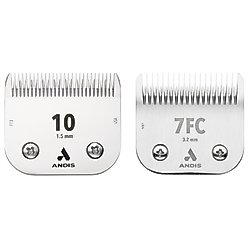 Andis CeramicEdge Detachable Blade, #10, 1/16" - 1.5mm + CeramicEdge Detachable Blade, #7FC, 1/8" - 3.2mm