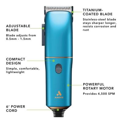 Show full view: Andis Easy Clip Dog, Cat & Small Pet Corded Clipper, Blue slide 2 of 5