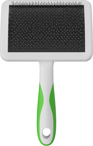 Show full view: Andis Firm Slicker Dog Grooming Brush, Green/White, Large slide 1 of 4