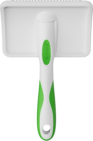 Show full view: Andis Firm Slicker Dog Grooming Brush, Green/White, Large slide 3 of 4