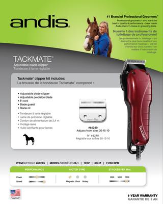 Show full view: Andis Tackmate Adjustable Blade Horse Clipper slide 4 of 4