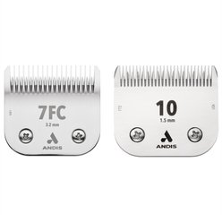 Andis UltraEdge Detachable Blade, #10, 1/16", 1.5mm + UltraEdge Detachable Blade, #7FC, 1/8-in, 3.2mm
