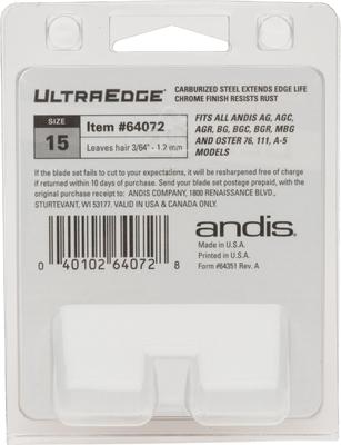Show full view: Andis UltraEdge Detachable Blade, #15, 3/64" - 1.2 mm slide 3 of 9
