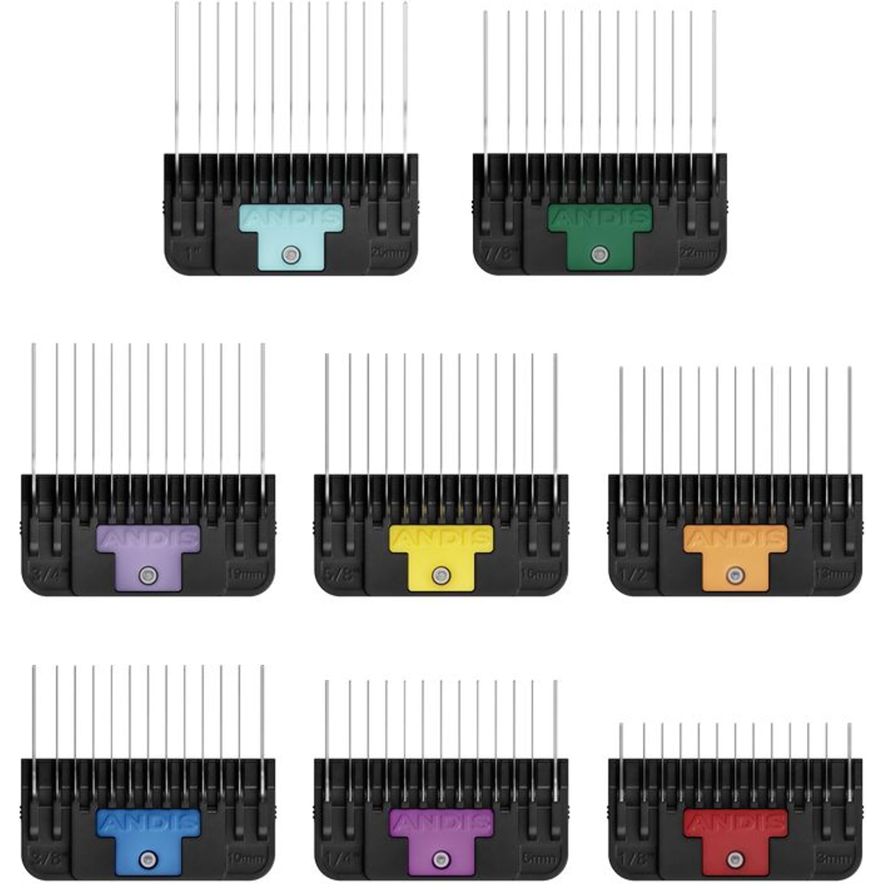Andis Wide Blade 8-Piece Dog, Cat & Small Pet Grooming Combs